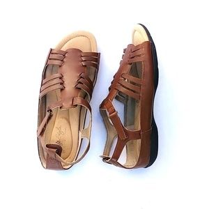 Soft Style Brown Leather Sandals, Size 8.5